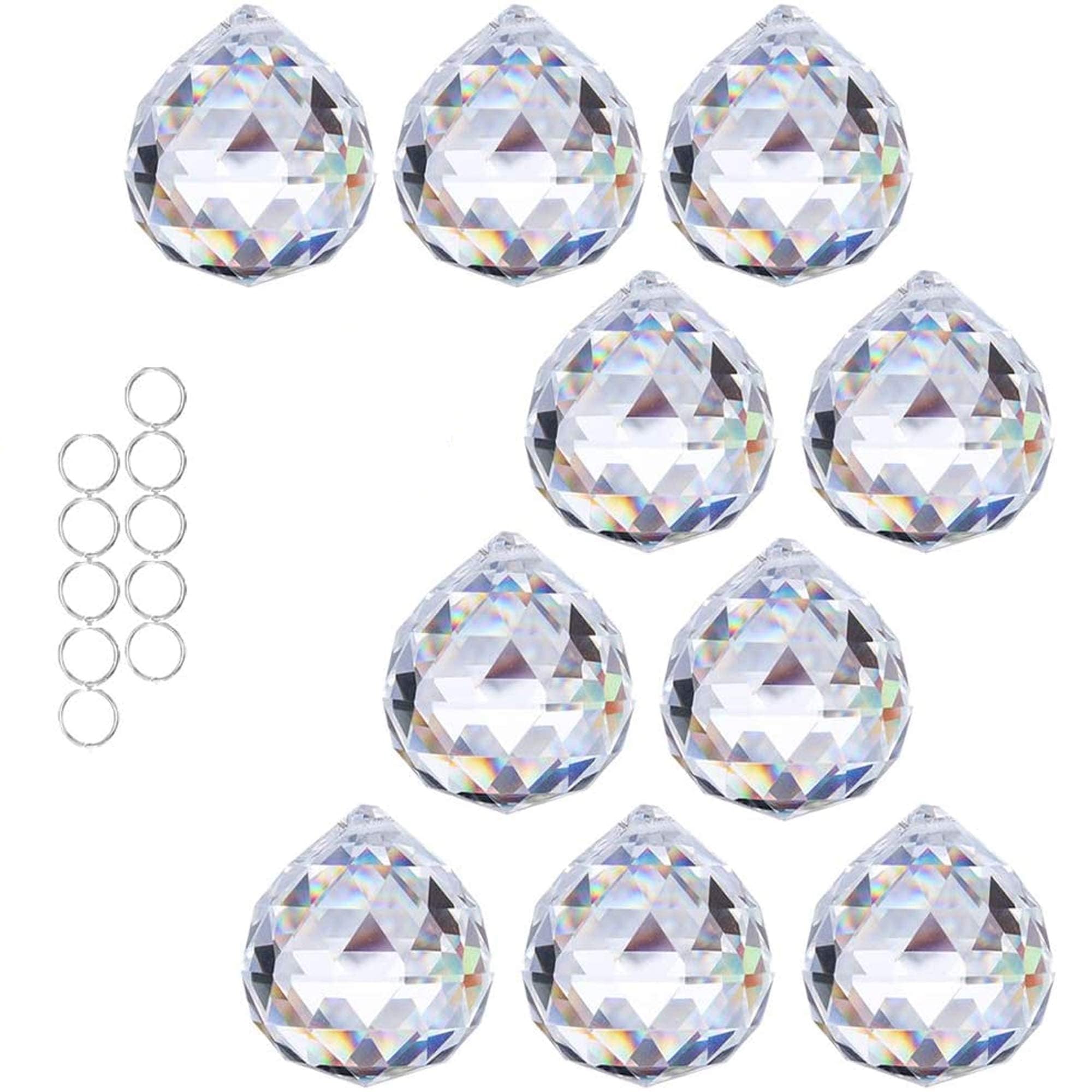 Photo 1 of 40mm 10Pack Crystal Ball Prism 1.57 Inch Decorative Ball for Chandelier Window Suncatcher Rainbow Maker