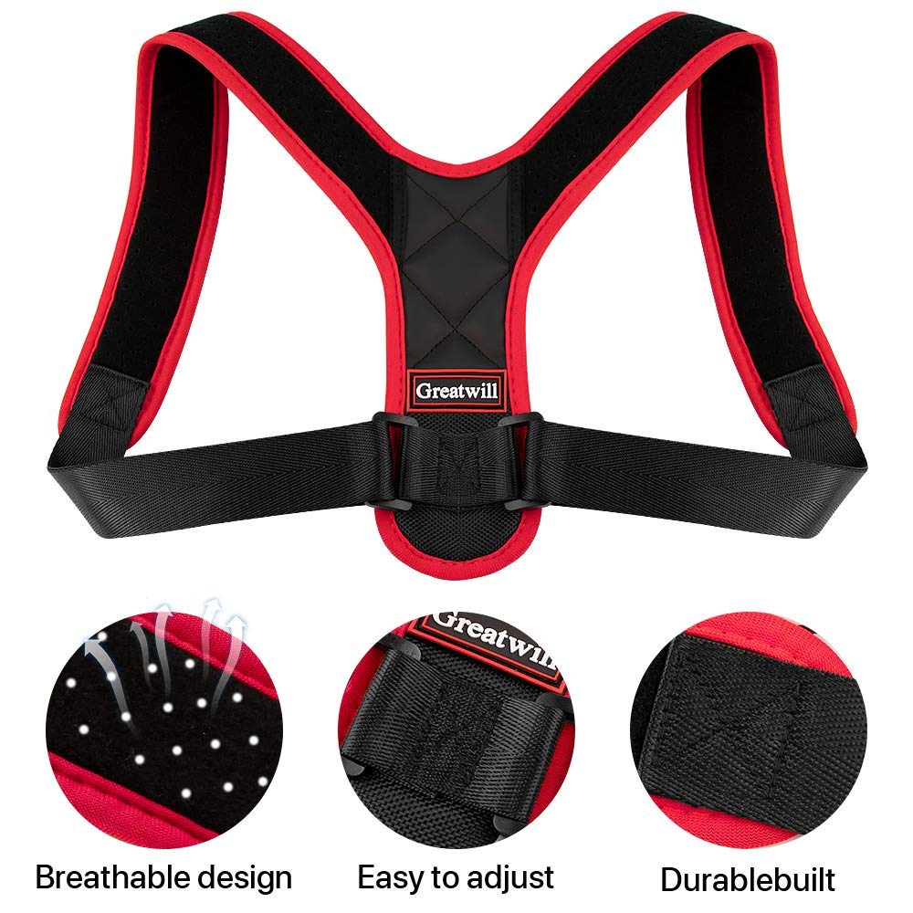 Greatwill Back Posture Corrector for Women & Men, Effective and Comfortable Posture Brace for Slouching & Hunching, Relieve Pain, Adjustable Size (L（30-58）)