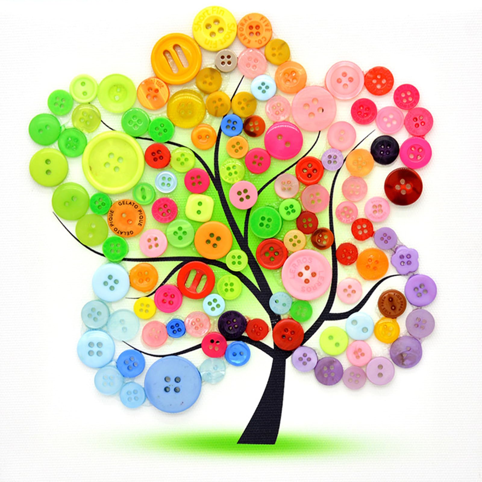 Kovolala 500-700Pcs Mixed Style Resin Buttons, Multiple Shapes, Mixed Colors Hand Sewing Craft, DIY Crafts, Kids Handmade Button Painting, DIY Handmade Decoration