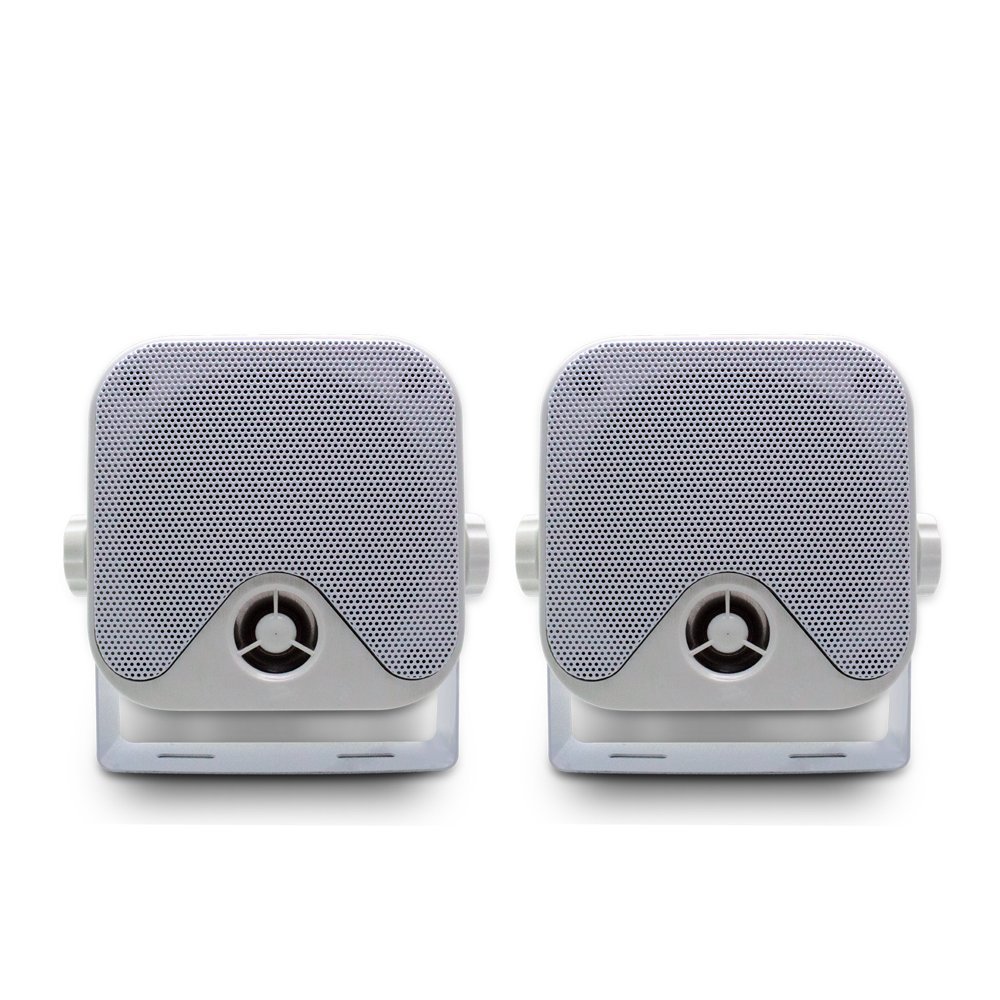 Herdio 120W Waterproof Surface Mount Mini Pod Speakers Marine Box Outdoor Loudspeakers for Car Van Truck Tractor Caravan Motorhome Rear Shelf Deck Dash Roof Boat Home Patio Garden