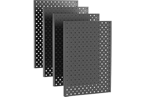 Ultrawall Metal Pegboard Panels, Pegboard Wall Organizer, Black Peg Boards for Wall, Garage Tool Storage Organization, 12"X16", 4pcs
