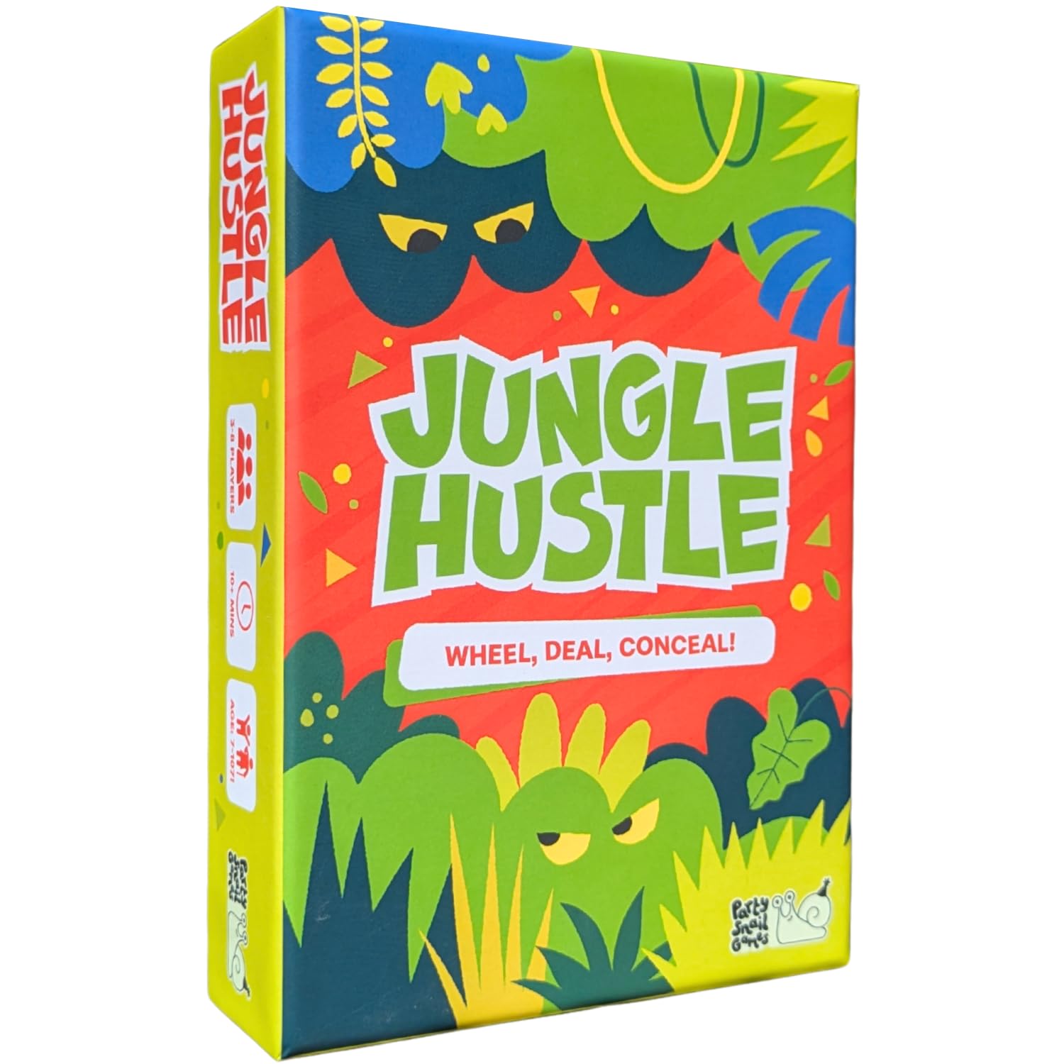 Party Snail Games Jungle Hustle: Fast-paced bluffing and trading game for kids, teens & adults. Quick to learn, fun card game for families & adults. Wheel, Deal and Conceal Your Way to Victory!