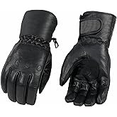 Milwaukee Leather Men's Leather Gauntlet Lined Motorcycle Hand Gloves - Large