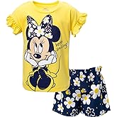 Disney Minnie Mouse T-Shirt and Twill Shorts Outfit Set Infant to Big Kid Sizes (12 Months - 10-12)