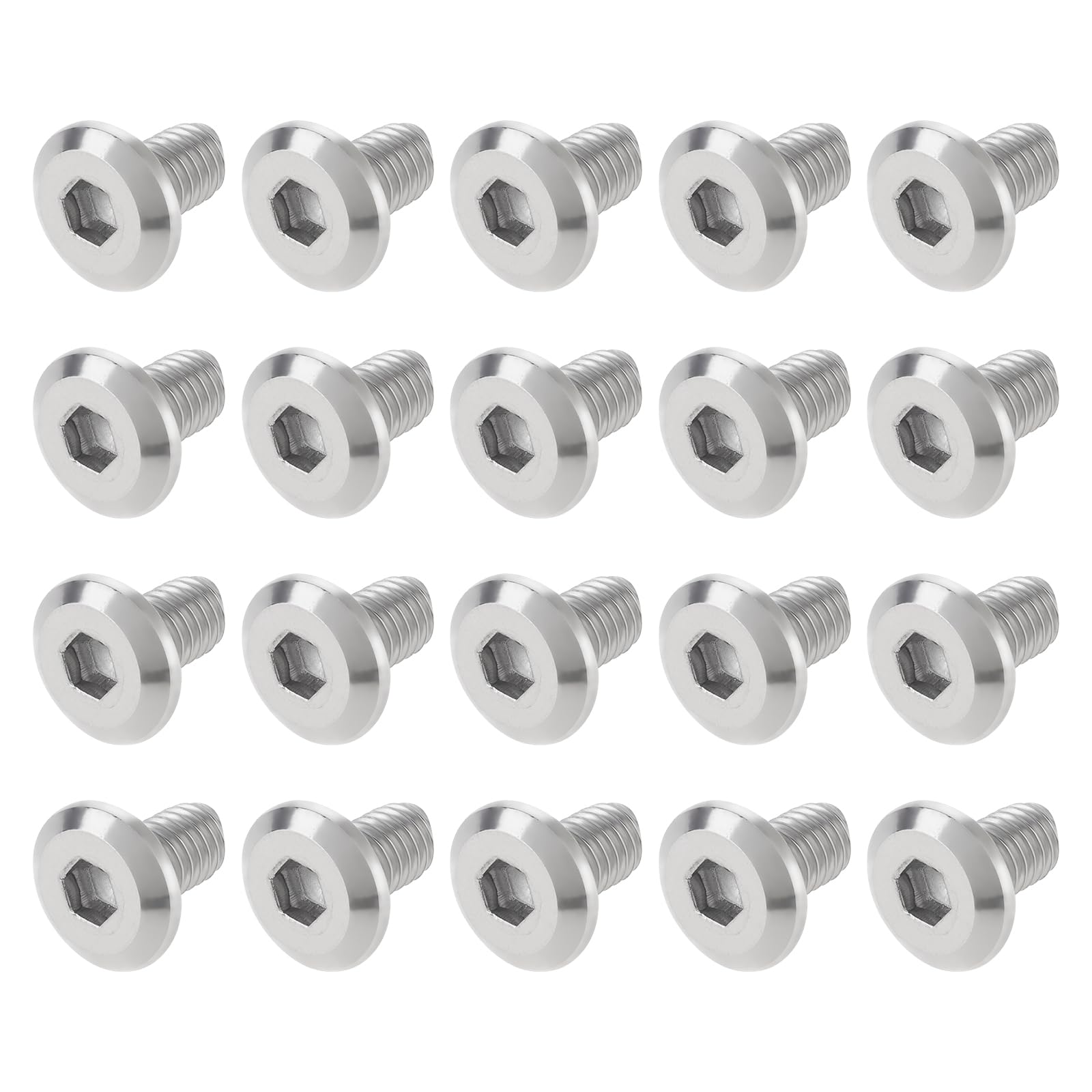 Smgda 20Pcs M6 x 10mm Flat Head Hex Socket Cap Screws Bolts, 304 Stainless Steel Furniture Connector Bolt, Allen Hex Drive, Bright Finish, Metric Fully Machine Thread (M6 x 10 mm)