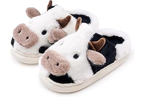 WENPOUTR Cow Slippers Toddler Slippers Kids Slippers Boys Girls Soft Non-Slip slippers Memory Foam Toddler House Shoes Kawaii Bedroom Pillow Cloud Slippers for kids