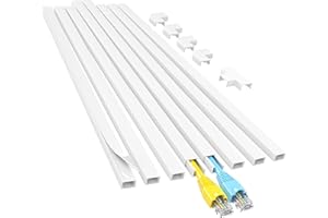 Yecaye Cord Hider, 113in One-Cord Cable Concealer, Cord Covers for Wires on Wall, Easy Install Cable Management Kit for 2 Sma