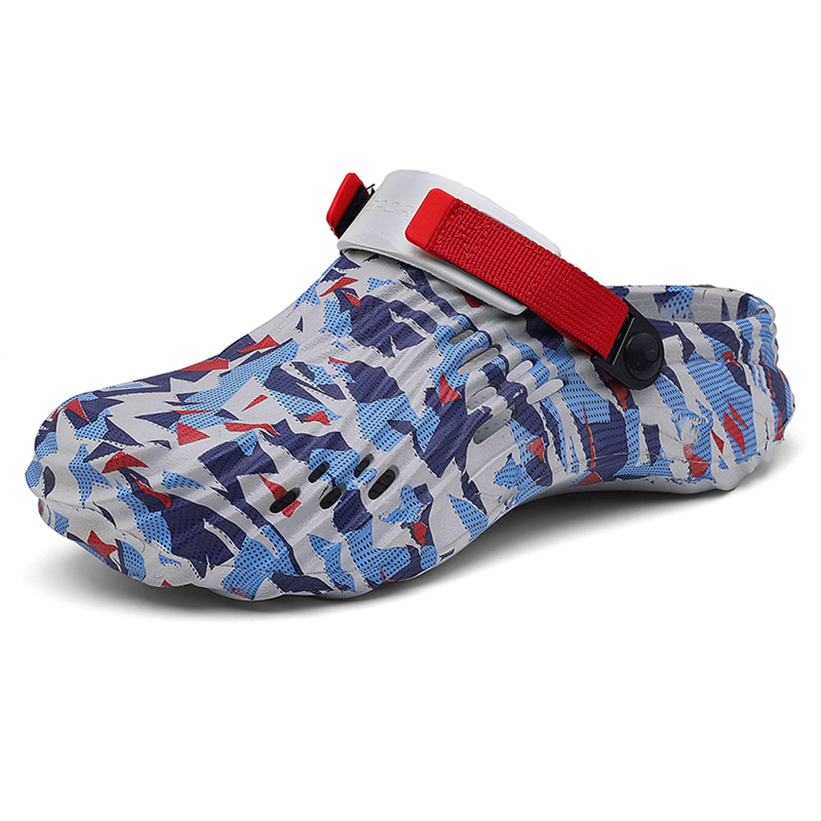Photo 1 of SECHRITE Mens Clogs Athletic Sports Garden Shoes Arch Support Comfortable Rubber EVA Mules Summer Sandals for Men Slip-on Yard Slippers Cushioned Supportive Red 43