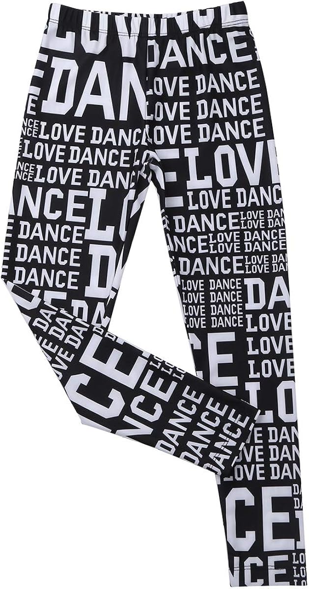 YiZYiF Kids' Girls' Dance Lover Slim Fit Stretchy Athletic Running Sports Leggings Activewear: Clothing