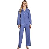 EVERDREAM Women’s Pajama Set, Solid Lightweight Botton Down Pajamas for Women
