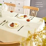 Deconovo Oxford Wipeable Tablecloth Water Resistant 130x130cm Yellow view 3