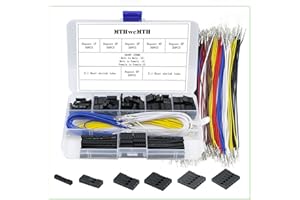 MTHWEMTH Jumper Wire Connector Kit for Dupont 2.54mm 1-6P Connector Housing 26AWG Color pre-Crimped Terminal Wires 150MM in Three Styles (Female to Female,Male to Male,Male to Female) (Medium（245 pcs)