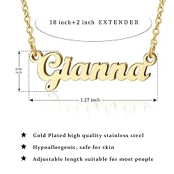 SANNYRA Gianna Name Necklace Personalized 18K Real