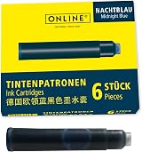 Online Standard Ink Cartridges Midnight Blue 6x Universal Fountain Pen Ink
