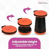 WedDecor Collapsible Telescopic Folding Stool Heavy Duty 440lb Orange view 4
