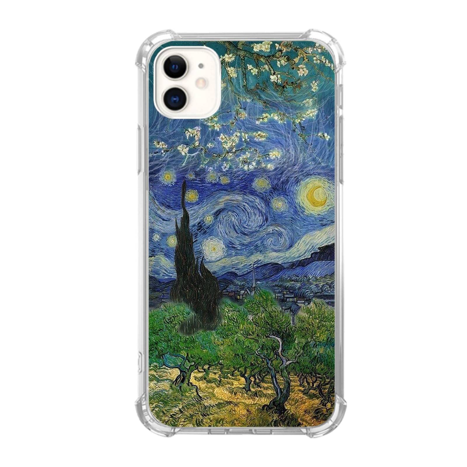 Photo 1 of Wizeyake Van Gogh Paintings Phone Case Compatible with iPhone 11, Three Artworks from Van Gogh Art Trendy Cool Girl Boy Case for iPhone 11, Silicone Shockproof TPU Bumper Case