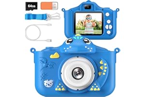 Kids Camera for Girls Boys Toddlers Childrens Age 3-8 Digital Selfie with 64GB Card for Son Daughter Grandson Granddaughter C