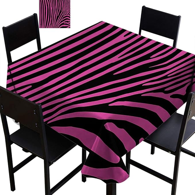 Zebra Print Decor Square Spillproof Fabric Tablecloth