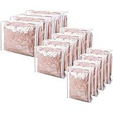Sotiff 12 Pcs Clear Vinyl Storage Bag with Zipper 3 Sizes Durable Zippered Sweater Storage Bags Large Capacity Clothes Organizer Avoid Dust Dirt for Clothing Bedding Blankets Comforters Organize