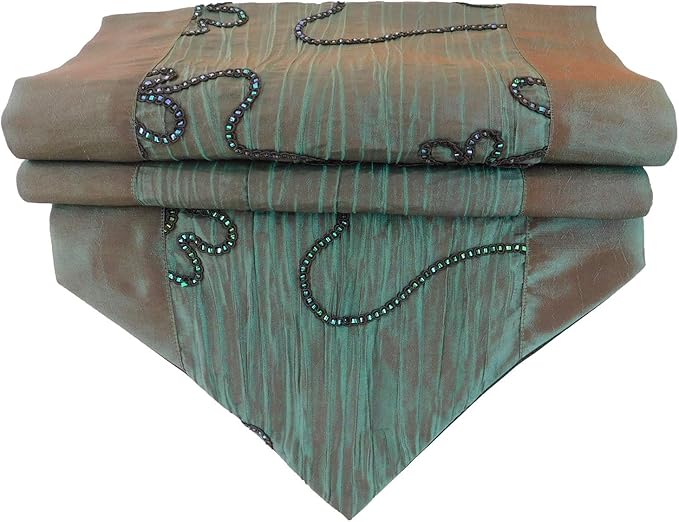 stickersquare Design Ranken Strass türkis metallic Tischläufer