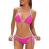 American Trends Women String Triangle Bikini Set Swimsuit Two Piece Bathing Suit Cheeky Swim Suit Swimwear