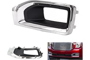 LEVANLIGHT Left Driver Side Fog Light Bezel For For GMC Yukon/Yukon XL 2015-2020 Texture | Chrome Bezel | Replacement For GM1