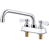 iVIGA Utility Laundry Sink Faucet 10" Swivel Spout,Laundry Faucets 4 Inch Centerest, Deck Mount Laundry Tub Faucet,Brass Construction Chrome Polished, for Laundry Room, Bar, Garden Tub,Garage,RV