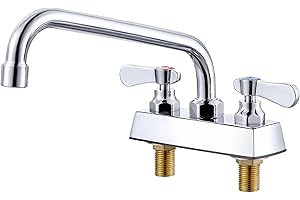 iVIGA Utility Laundry Sink Faucet 10" Swivel Spout,Laundry Faucets 4 Inch Centerest, Deck Mount Laundry Tub Faucet,Brass Construction Chrome Polished, for Laundry Room, Bar, Garden Tub,Garage,RV