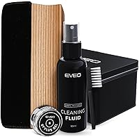 EVEO Vinyl Record Cleaning Kit - 4-in-1 Premium Vinyl Record Cleaner & Vinyl Cleaning Kit with Velvet Brush, Vinyl Cleaner Li