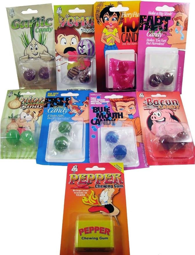 Candy Prank KIT Deluxe Blue Mouth Garlic Onion Fart Vomit