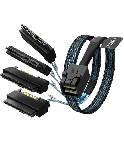 Amazon.com: SFF-8643 to 4x SFF-8482 Mini SAS HD Breakout Cable 1.6
