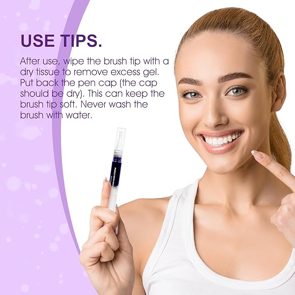 TEETH WHITENING PEN, PURPLE TEETH WHITENING GEL PENS, INSTANT WHITENING PENS FOR TOOTH STAIN REMOVAL, 3 PACKS