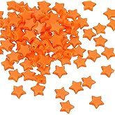 PATIKIL Acrylic Star Beads, 400 Pcs Star Shape Friendship Bracelet Beads Spacer Loose Crafting Bead Large Hole for Jewelry Making DIY Art Craft Necklace Earring Decoration, Orange