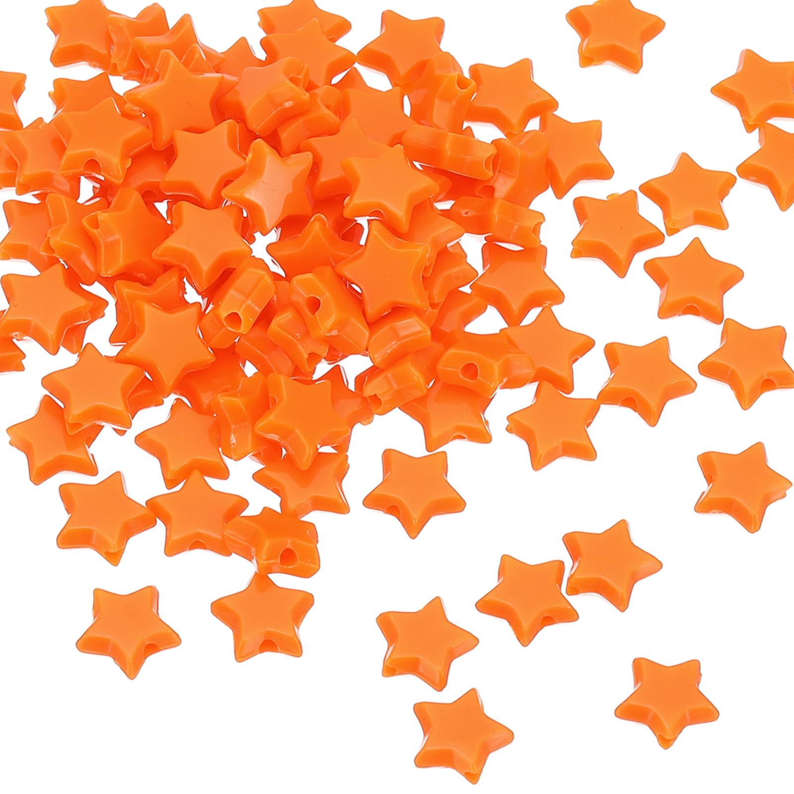 PATIKIL Acrylic Star Beads, 400 Pcs Star Shape Friendship Crafting Bead Spacer Loose Beads Large Hole for DIY Art Craft Decoration, Orange