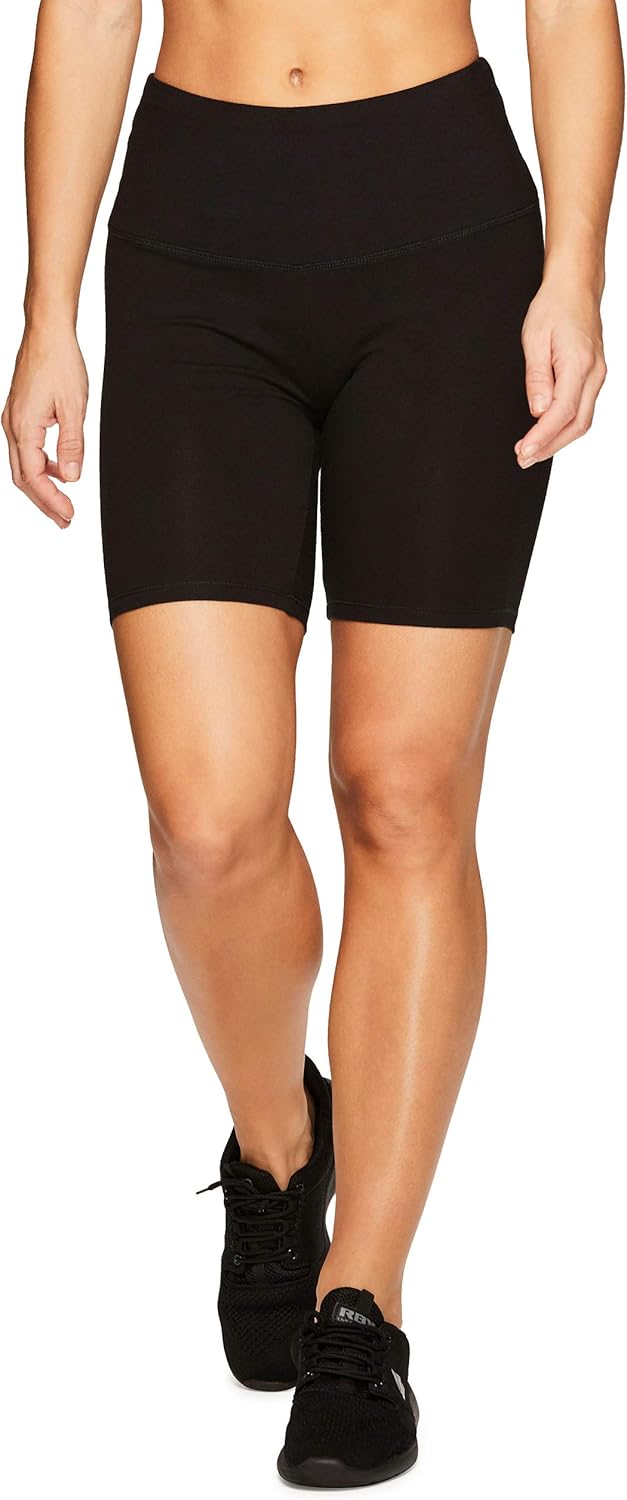 RBX Active Women's Cotton Spandex High Waist Running Bike Short: Clothing