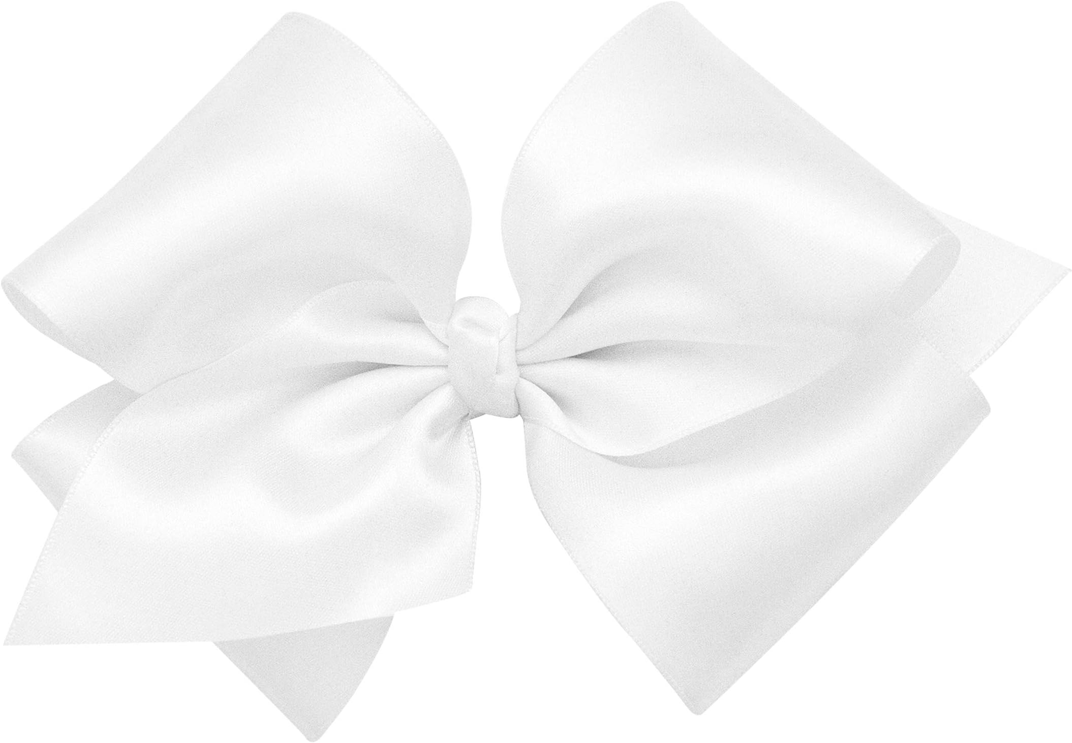 Baby Girls' Small King Classic French Satin Hair Bow on a WeeStay Clip w/Knot Wrap Center