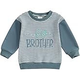BeQeuewll Fall Toddler Baby Boy Girl Clothes Sister Brother Matching Outfit Letter Print Long Sleeve Sweatshirt Bubble Romper