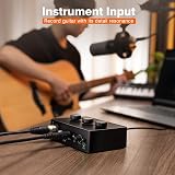 FIFINE USB Audio Interface XLR Mic Input 48V Phantom Power Gain Knob view 2