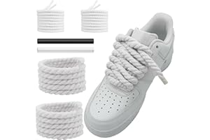 NDTEZUGT Thick Rope Shoe Laces Strings for Air Force 1, Round Cotton Chunky Shoelaces Replacement Laces for Sneakers