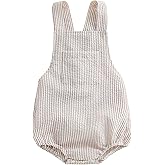 Sasaerucure Infant Baby Girl Boy Romper Bodysuit Striped Sleeveless Jumpsuit Overalls One Piece Outfit Summer Clothes