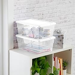 Sterilite 48-Pack Storage Box, Stackable Clear