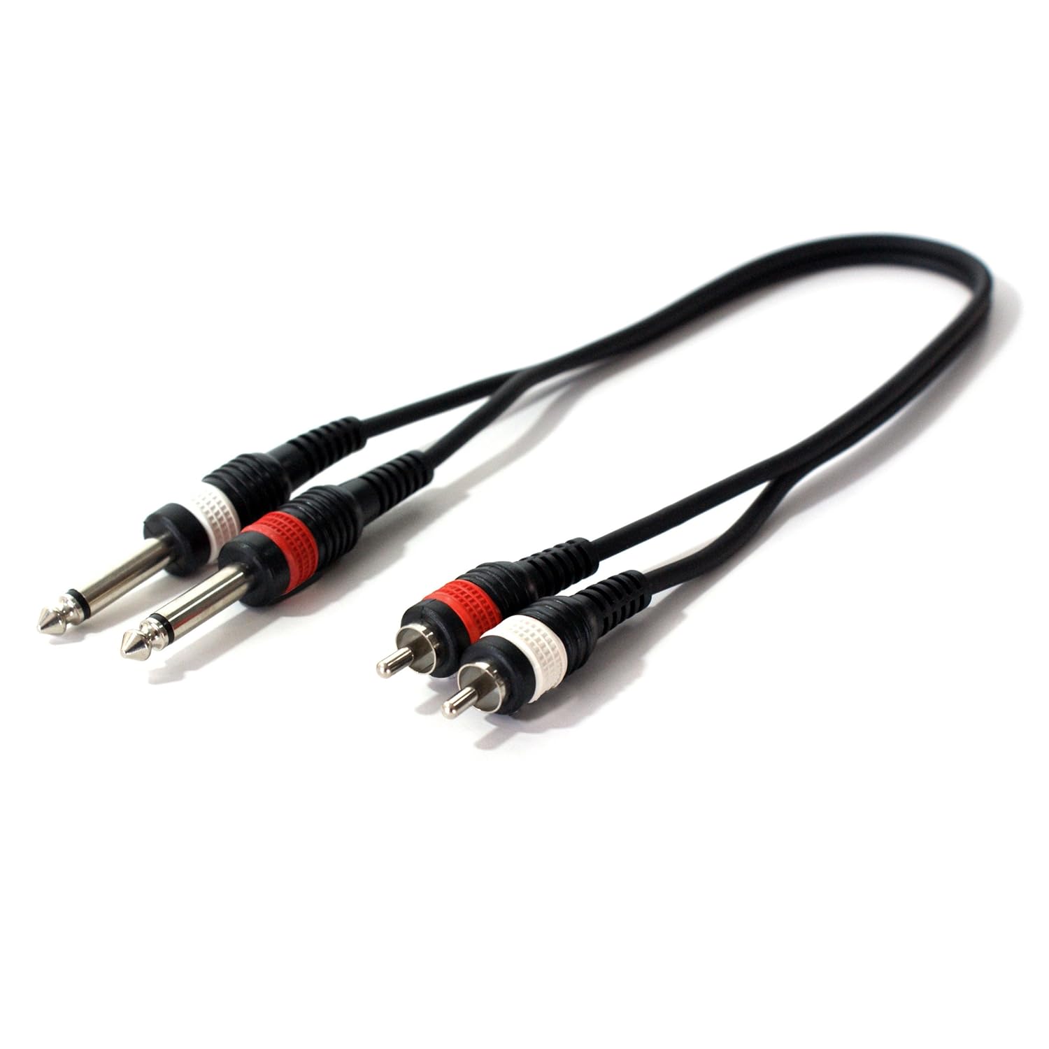 0.5m 2 RCA/PHONO Male to 2x 6.35mm ¼" Jack Plug Cable Amazon.co.uk