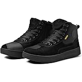 RIDEIRON Motorcycle Shoes for Men, CE Certified, Thickened Anti-Slip Sole, Breathable Casual Motorcycle Riding Boots with Ankle Support, Shift Pad (Black/10 Men)