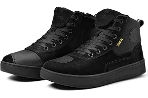 RIDEIRON Motorcycle Shoes for Men, Anti-Slip Breathable Casual Motorcycle Riding Boots with Ankle Support, Shift Pad