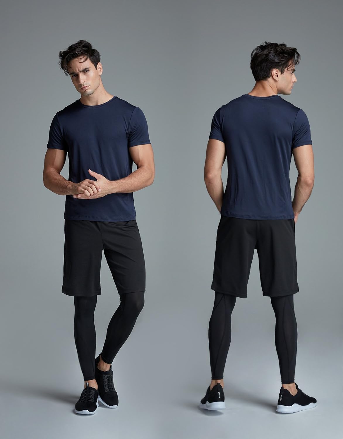 ATHLIO 2 or 3 Pack Men's Workout Running Shirts, Sun Protection Quick Dry Athletic Shirts, Short Sleeve Gym T-Shirts : Clothing