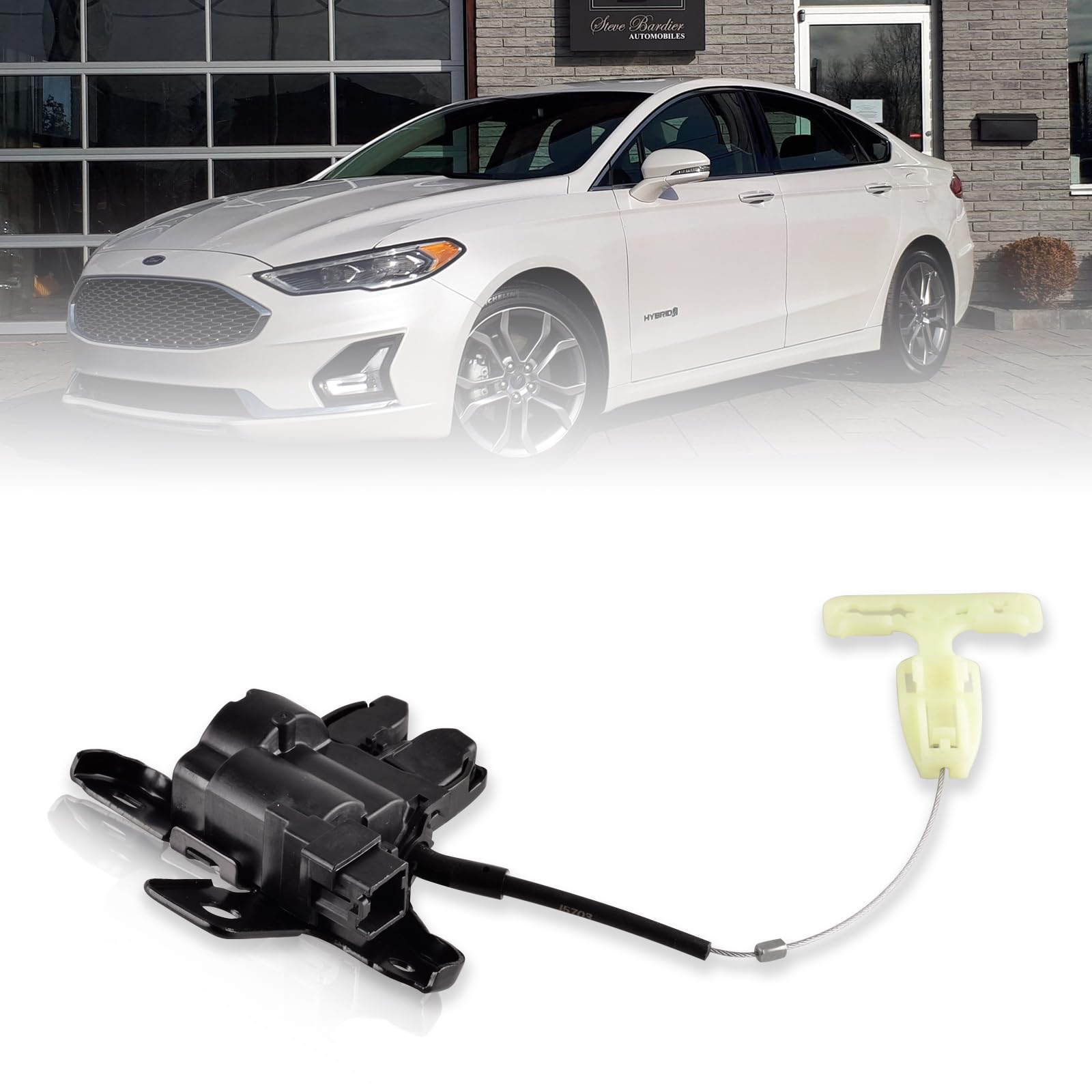 Photo 1 of Predep Trunk Deck Lid Latch & Cable Compatible with 2015-2019 Ford Mustang 2013-2019 Ford Fusion 2013-2019 Lincoln MKZ, Tailgate Trunk Lock Actuator Replace 937-930, DS7Z5443200C, FR3Z5443200A
