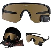 TriEye Cycling Glasses with Rearview Mirror, UV400 Bike Sunglasses | Sports Sunglasses For Men &amp; Women Durable Lightweight Cycling Goggles