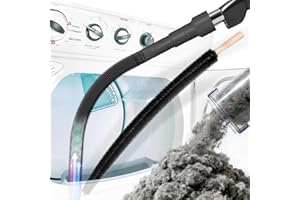 Holikme 2 Pieces Dryer Vent Cleaner Kit, Dryer Lint Vacuum Attachment and Flexible Dryer Lint Brush, Dryer Vent Vacuum Hose Attachment,Black
