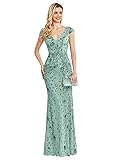 Womens Sequined Long Evening Gown Glamous