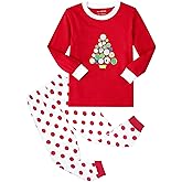 HYCLES Christmas Pajamas for Kids Girls Holiday Long Sleeve Sleepwear Santa Cotton Pajamas Sets for 2-12T Boys/Toddler Pjs